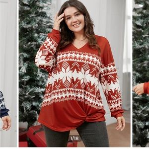 BloomChic Snowflake Twist Front Top